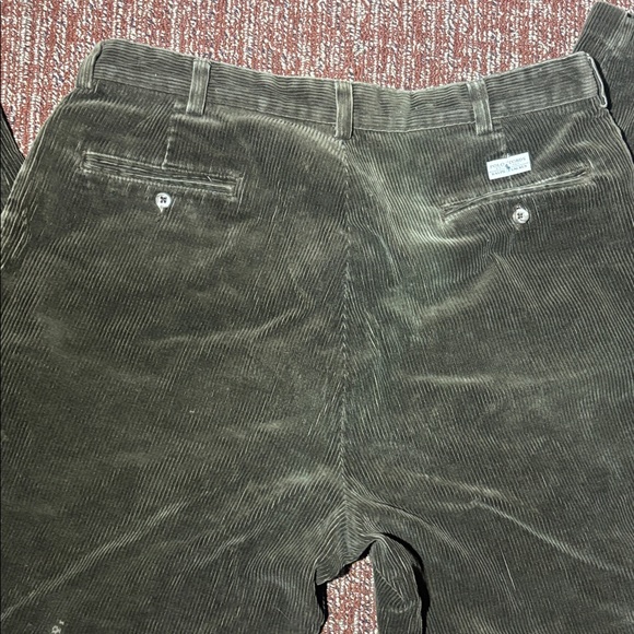 Vintage Ralph Lauren olive green men’s corduroy pants pleated front 36x32 - Picture 14 of 15